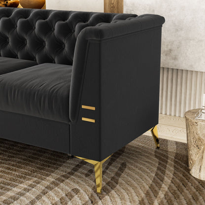 Luxurious Sofa With Legs, Modern Chesterfield Design, Tufted Upholstery, 3 Seat Couch For Living Room And Office