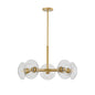 26" Modern Gold 5-Light Sputnik Chandelier with Clear Glass Shades