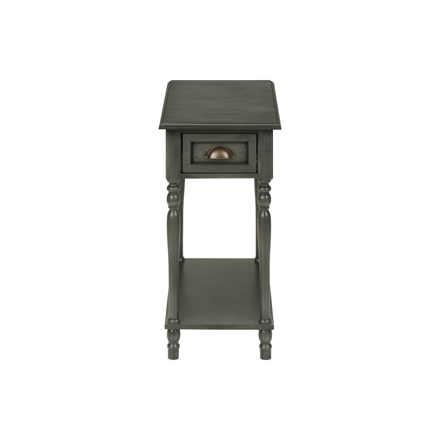Accent Side Table, 2 Tier, Storage Drawer, Stylish Traditional Design