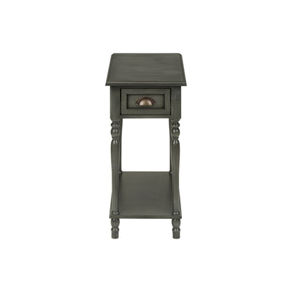 Accent Side Table, 2 Tier, Storage Drawer, Stylish Traditional Design