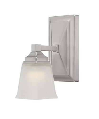 5"W 1-Light LED Bath Vanity Light Fixture Brushed Nickel Finish with Square Shade