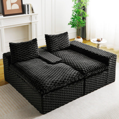 Modular Sofa, Convertible Twin Seat With Chaise Lounge