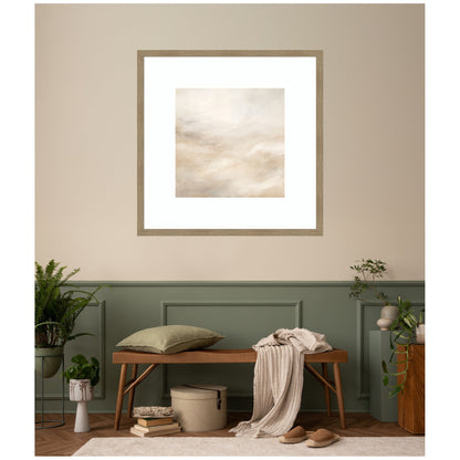 Tonal Abstract Textural White and Beige Light Natural Neutrals by The Creative Bunch Studio Framed Wall Art Print