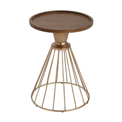 Hollow Edge Retro Art Pine Side Table, Antique