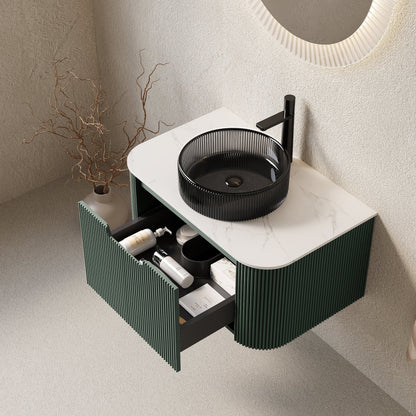 DINA 30" Bathroom Vanity & Sink with Floating Curved Edges