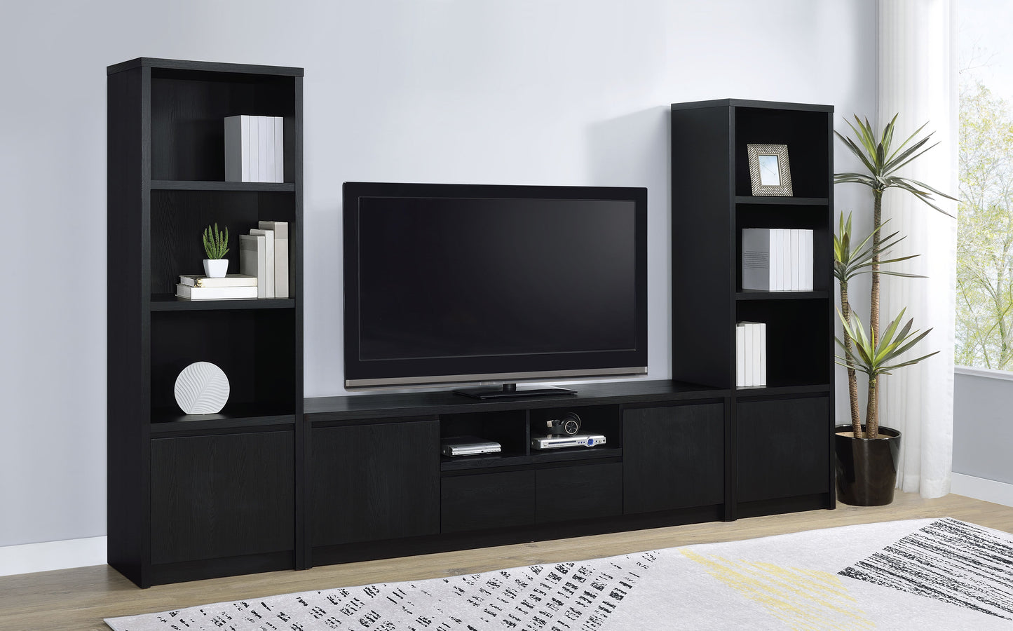Winfield 3-shelf Media Tower Entertainment Pier Black