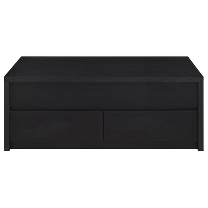 Knapp Lift Top Cocktail Coffee Table with Dual Drawers Black