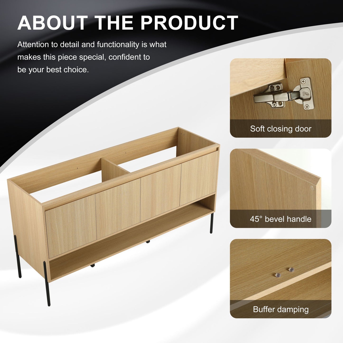 Freestanding Bathroom Vanity & Soft Close Cabinet Doors