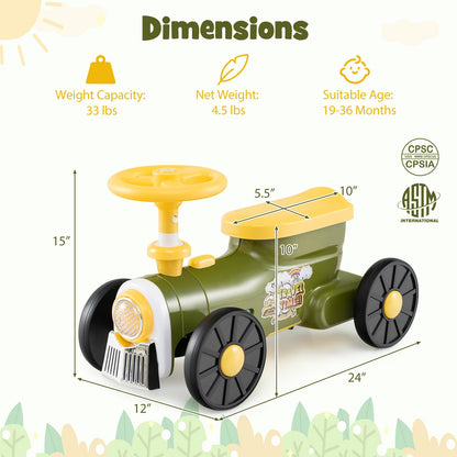 Ride on Toy with Steering Wheel and Train Whistle Sound Button