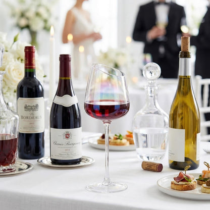 Slanted Iridescent Wine Glass, Single 15.8oz 9.84in Clear Glass