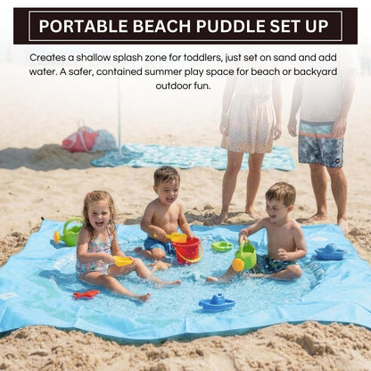 Khen Baby Beach Splash Mat Blue, 1 Piece, 78.74 x in Waterproof Polyester Portable Foldable