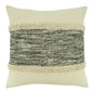 Fennco Styles Stripe Chindi Design Cotton Decorative Throw Pillow 20" W X 20" L – Black & Natural Textured Cushion for Couch, Sofa, Bedroom, Office and Living Room Décor