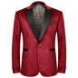 WYWK Men's Velvet Blazer One Button Casual Tuxedo