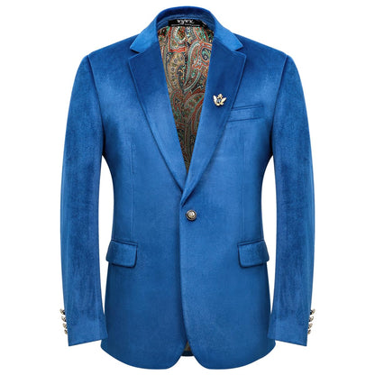 WYWK Men's Velvet Blazer For Dinner Party Wedding Prom Party