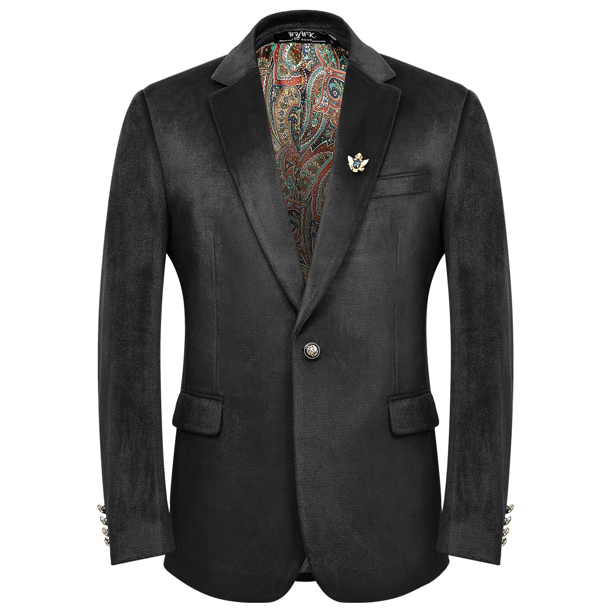 WYWK Men's Velvet Blazer For Dinner Party Wedding Prom Party
