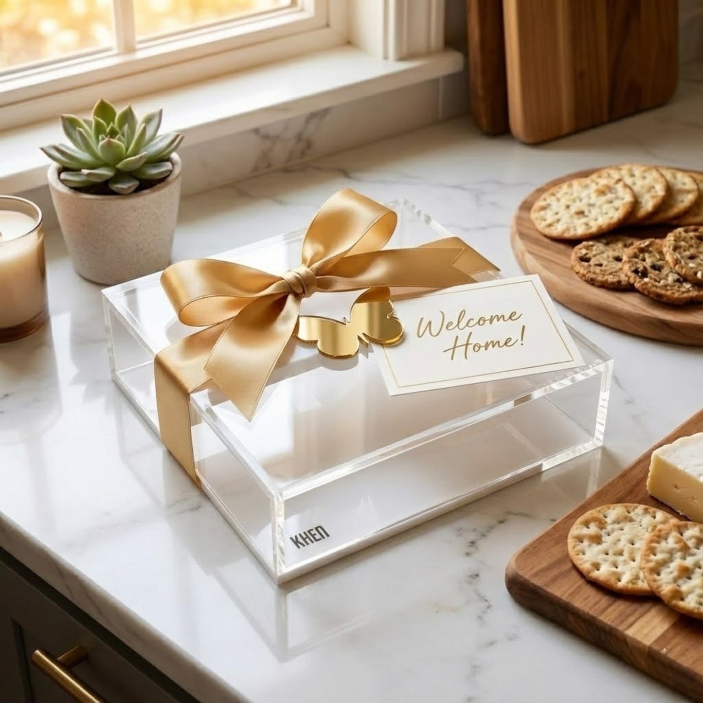 Butterfly Napkin Holder, Single Piece, Clear White Acrylic