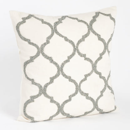 Fennco Styles Moroccan Design Down Filled Decorative Cotton Throw Pillow 18" W x 18" L - Geometric Accent Cushion for Couch, Home, Living Room, Bedroom, Office and Holiday Décor