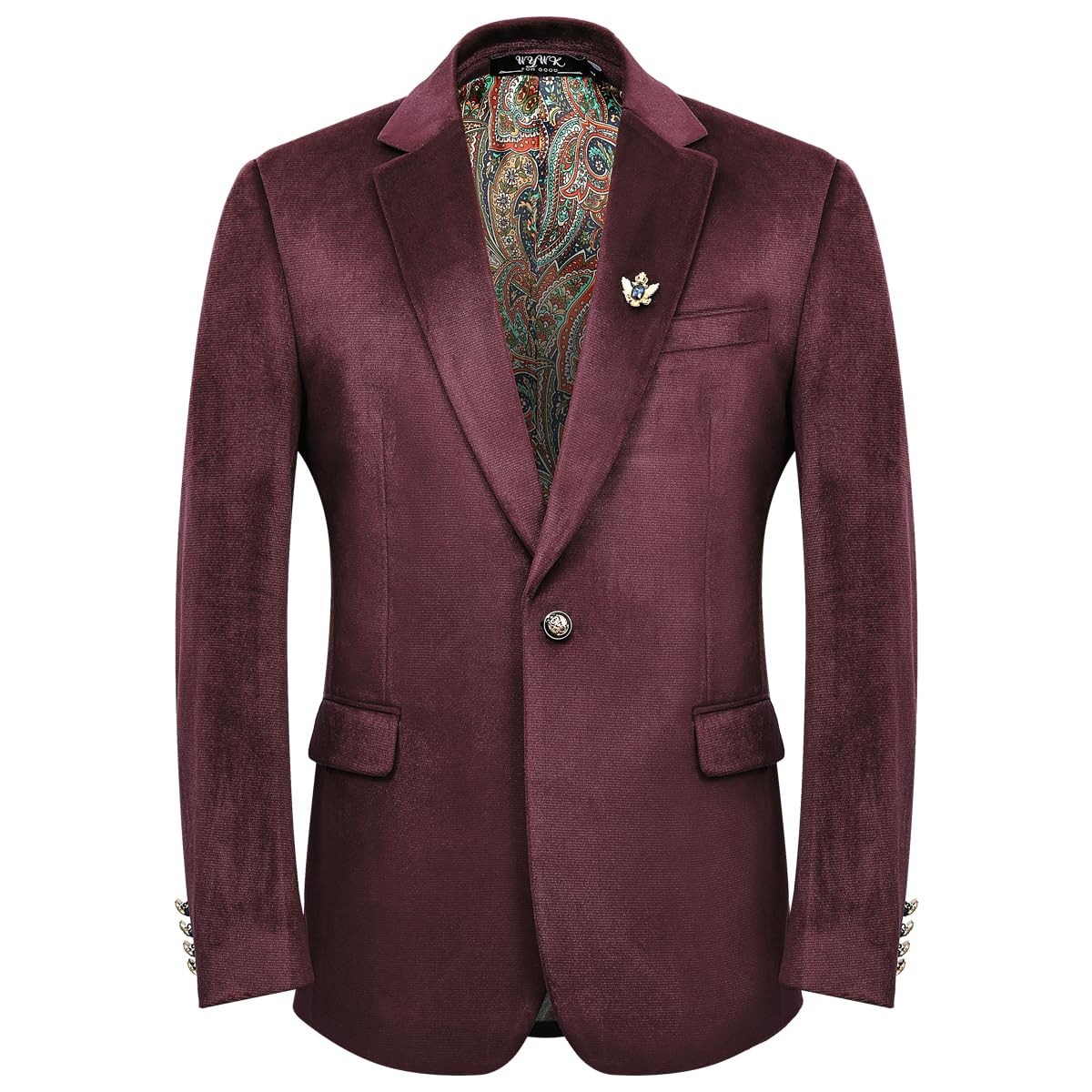 WYWK Men's Velvet Blazer For Dinner Party Wedding Prom Party