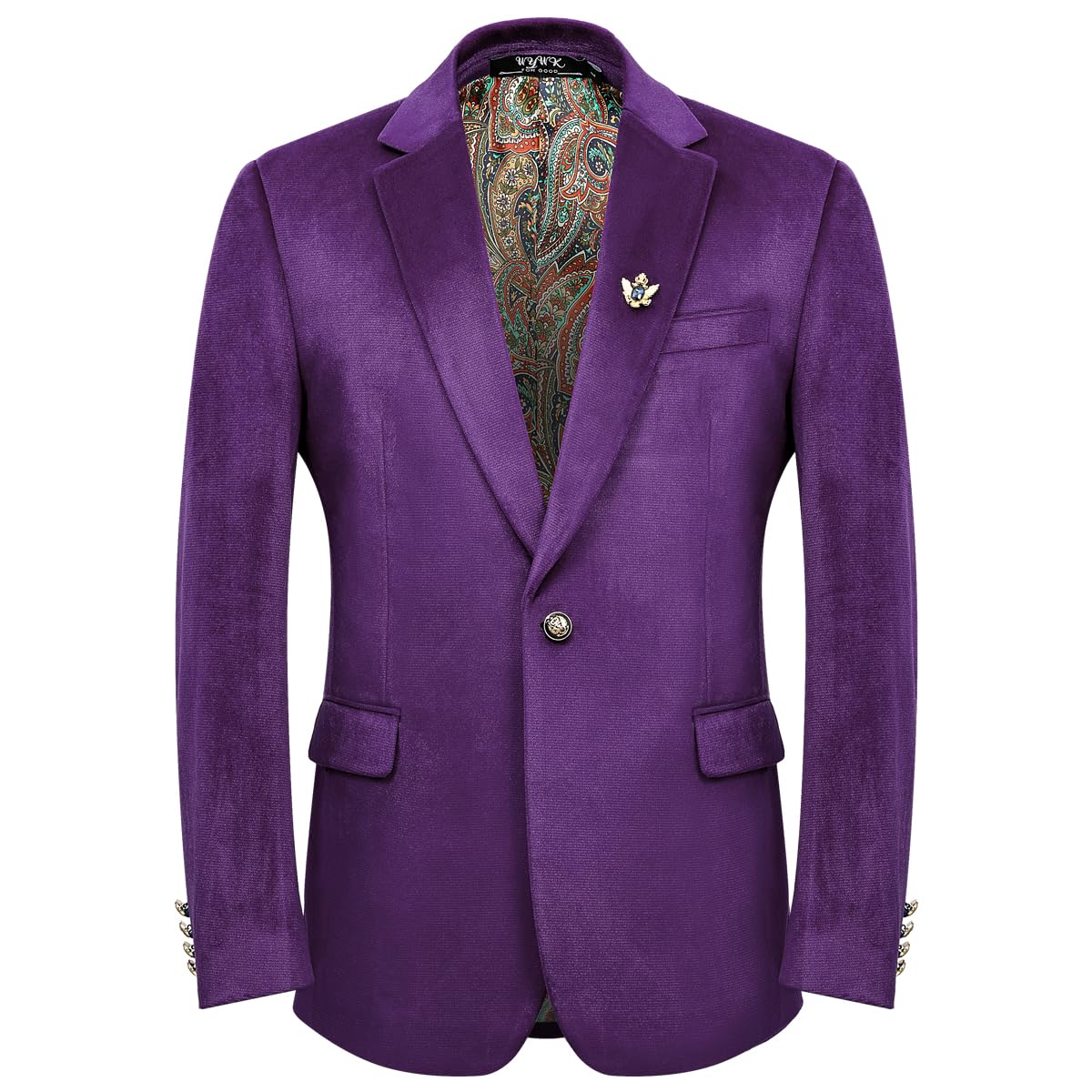 WYWK Men's Velvet Blazer For Dinner Party Wedding Prom Party