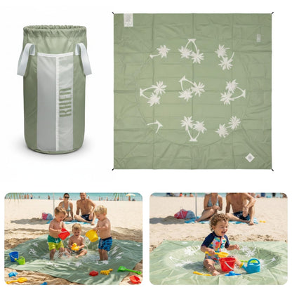 Baby Beach Splash Mat Green, 1 Piece, 78.74 x in Waterproof Polyester Portable Foldable