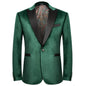 WYWK Men's Velvet Blazer One Button Casual Tuxedo