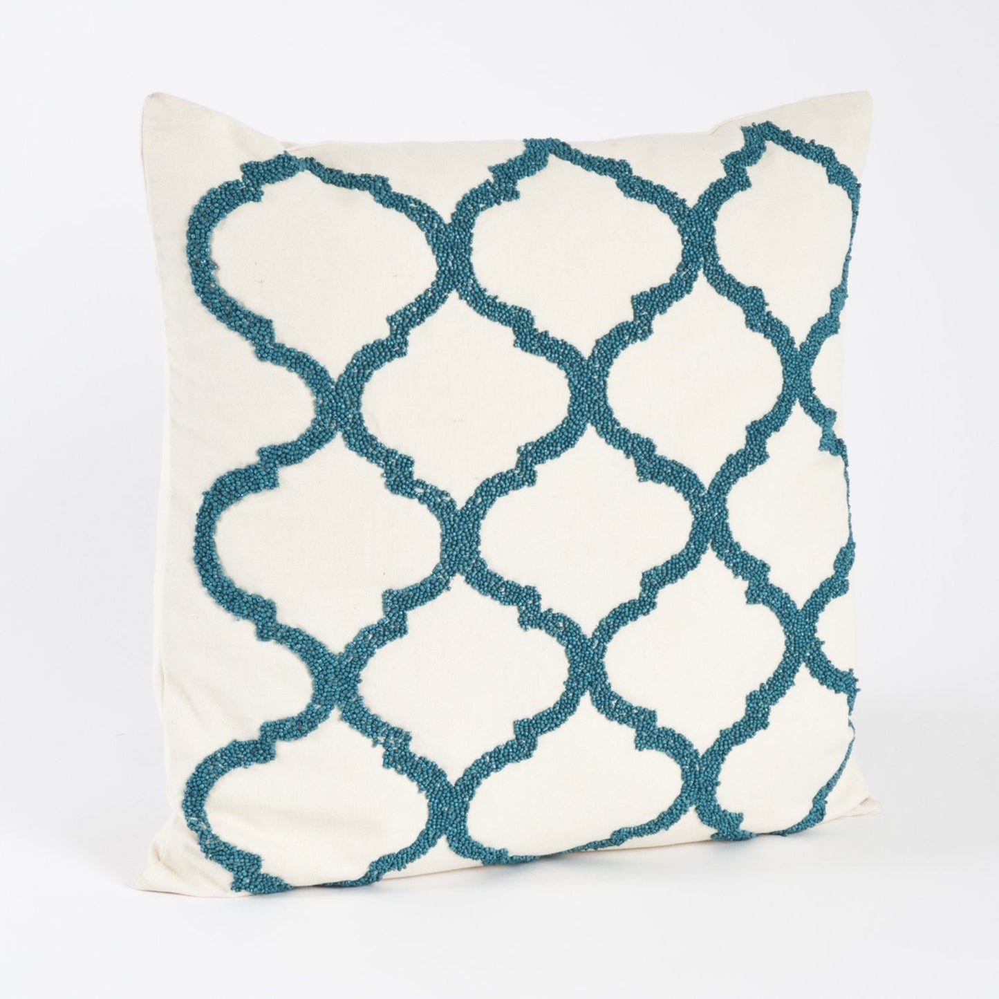 Fennco Styles Moroccan Design Down Filled Decorative Cotton Throw Pillow 18" W x 18" L - Geometric Accent Cushion for Couch, Home, Living Room, Bedroom, Office and Holiday Décor