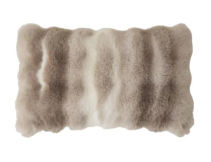 Fennco Styles Luxury Faux Fur Decorative Throw Pillow Cover 18" W X 18" L – Ivory Plush Fluffy Cushion Case for Couch, Bedroom, Living Room and Office Décor