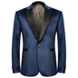 WYWK Men's Velvet Blazer One Button Casual Tuxedo