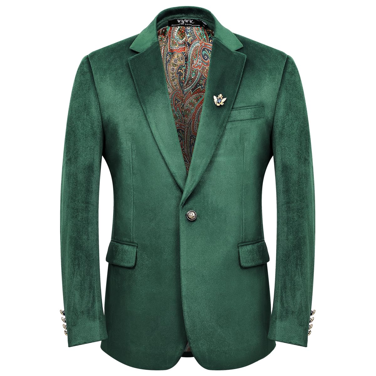 WYWK Men's Velvet Blazer For Dinner Party Wedding Prom Party