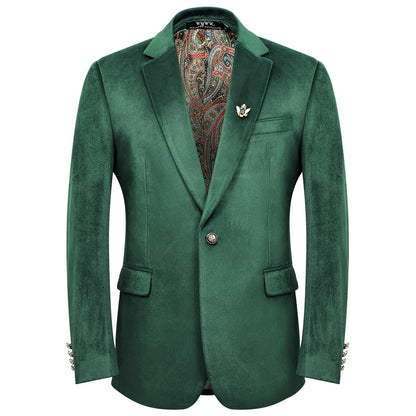 WYWK Men's Velvet Blazer For Dinner Party Wedding Prom Party