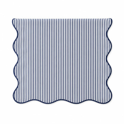Fennco Styles Scalloped Stripe Table Runner 16 X 72 Inch - Lined Farmhouse Decorative Table Cover for Kitchen, Dining Room, Holiday & Everyday Home Décor (Natural)