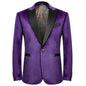 WYWK Men's Velvet Blazer One Button Casual Tuxedo