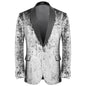 WYWK Men's Velvet One Button Blazer