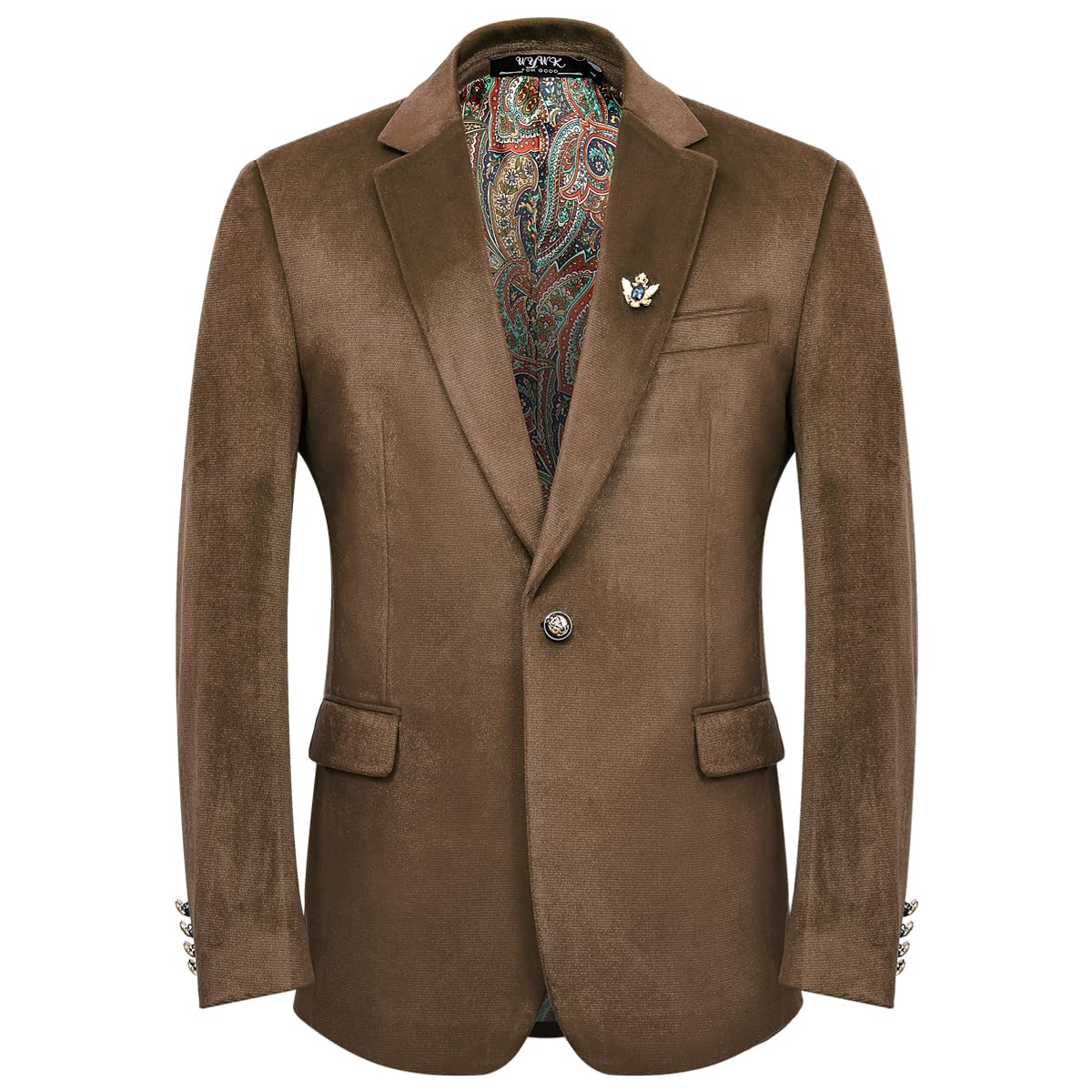 WYWK Men's Velvet Blazer For Dinner Party Wedding Prom Party