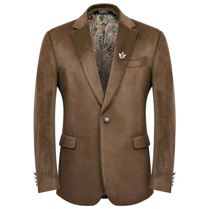 WYWK Men's Velvet Blazer For Dinner Party Wedding Prom Party