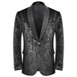 WYWK Men's Velvet One Button Blazer