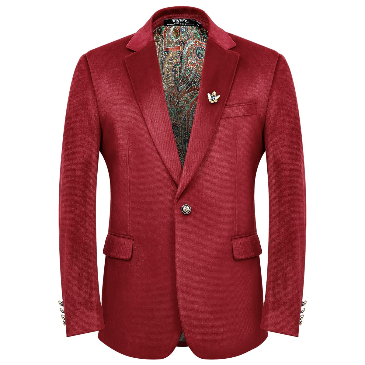 WYWK Men's Velvet Blazer For Dinner Party Wedding Prom Party