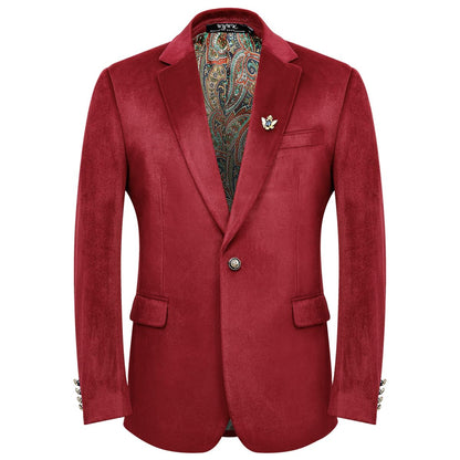 WYWK Men's Velvet Blazer For Dinner Party Wedding Prom Party