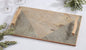 Fennco Styles Slate Serving Tray with Wooden Handles 10" X 16" - Mango Wood Rectangle Gourmet Board for Food, Cheese, Appetizer, Fruits, Wine, Home Décor and Holiday Gatherings