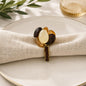 Fennco Styles Brown Gemstone Beaded Napkin Rings, Set of 4 - Handmade Decorative Napkin Holders for Elegant Table Decor, Weddings, Holiday Dining & Everyday Entertaining