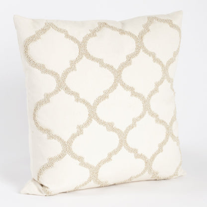 Fennco Styles Moroccan Design Down Filled Decorative Cotton Throw Pillow 18" W x 18" L - Geometric Accent Cushion for Couch, Home, Living Room, Bedroom, Office and Holiday Décor