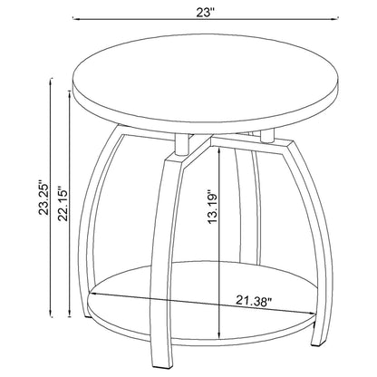 Dacre 2-piece Round Coffee and End Table Set Dark Charcoal