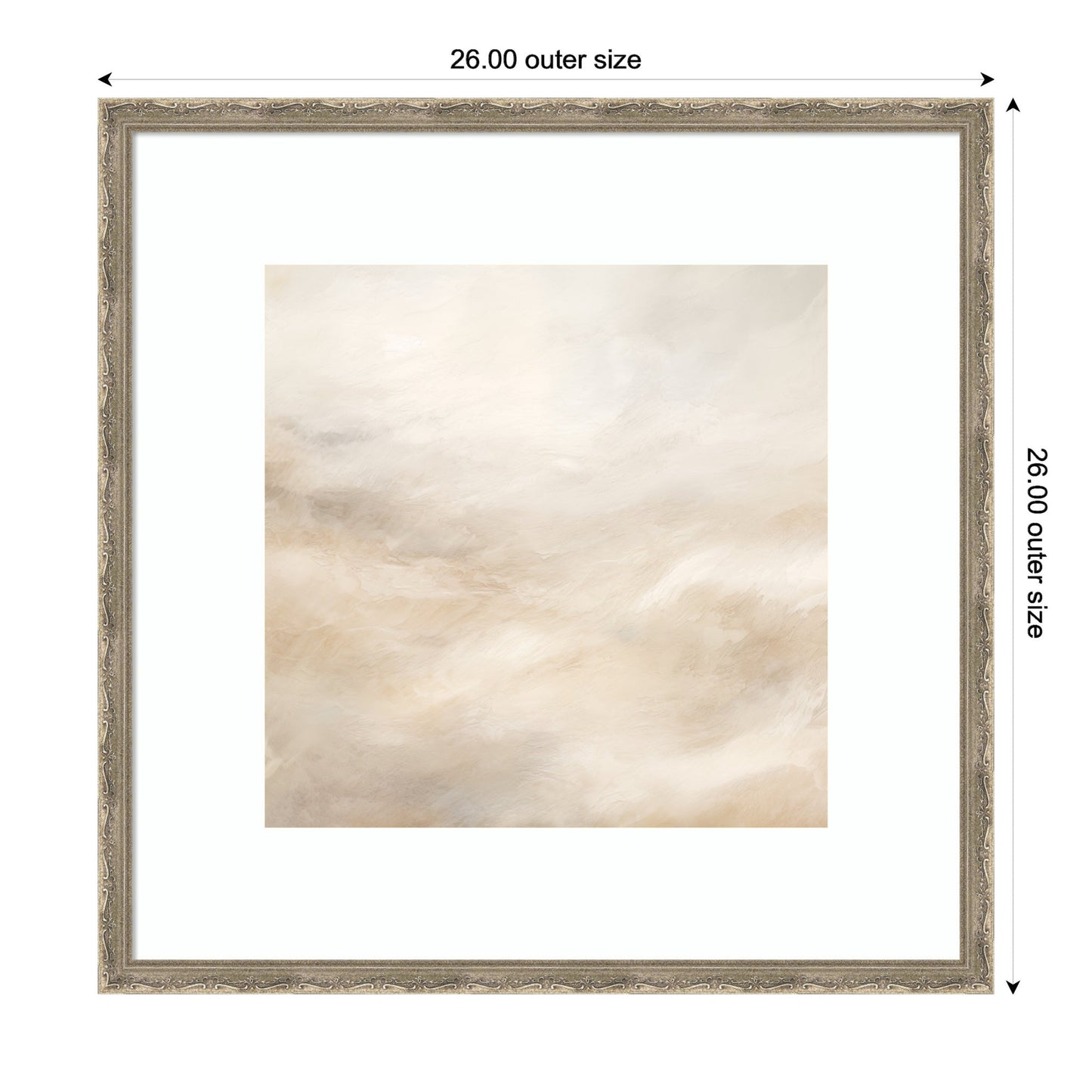 Tonal Abstract Textural White and Beige Light Natural Neutrals by The Creative Bunch Studio Framed Wall Art Print