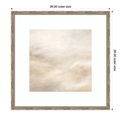 Tonal Abstract Textural White and Beige Light Natural Neutrals by The Creative Bunch Studio Framed Wall Art Print
