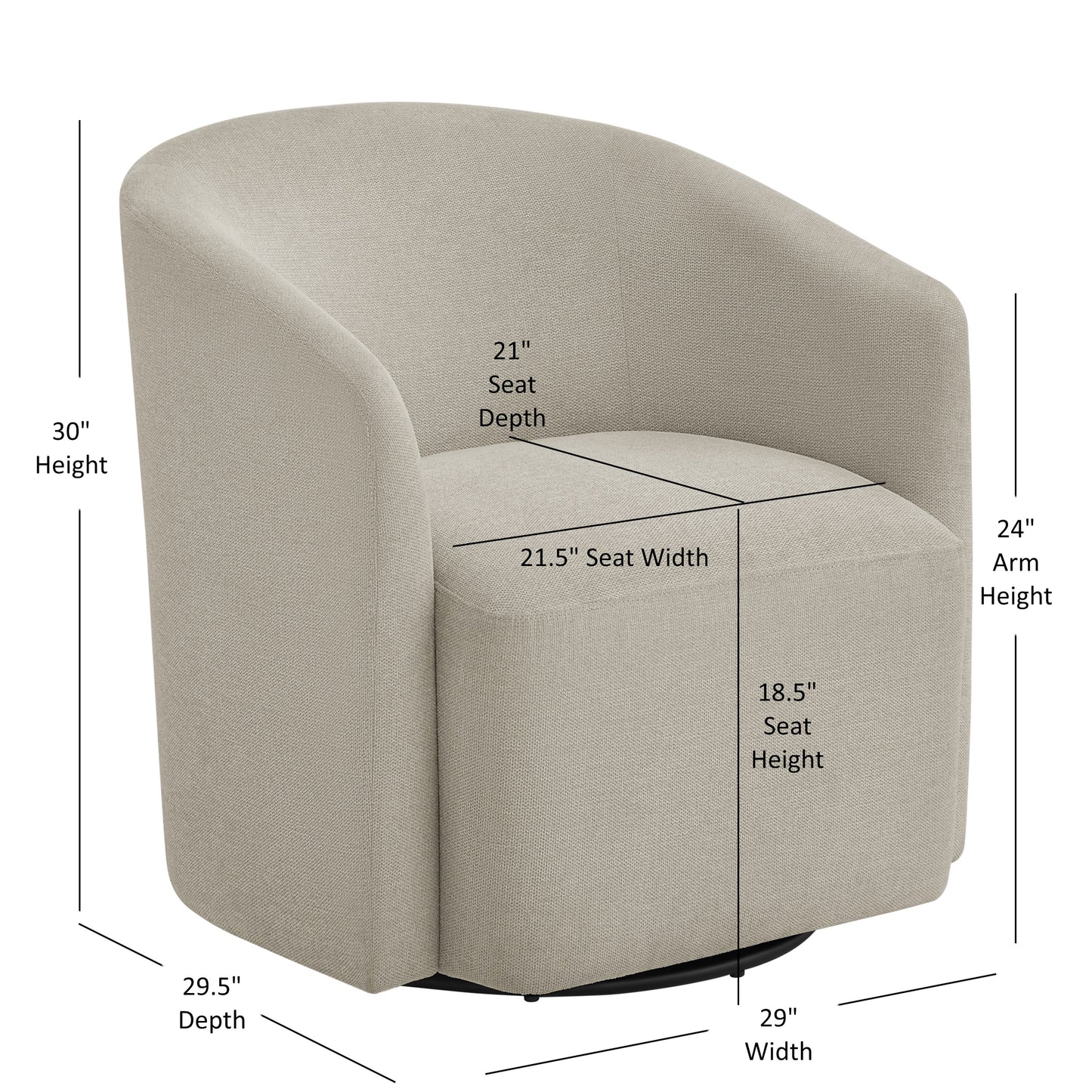 Ardena Sea Oat Swivel Barrel Chair
