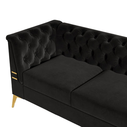 Luxurious Sofa With Legs, Modern Chesterfield Design, Tufted Upholstery, 3 Seat Couch For Living Room And Office