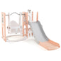 7-in-1 Toddler Swing and Slide Set L-shaped with Ladder and Basketball Hoop
