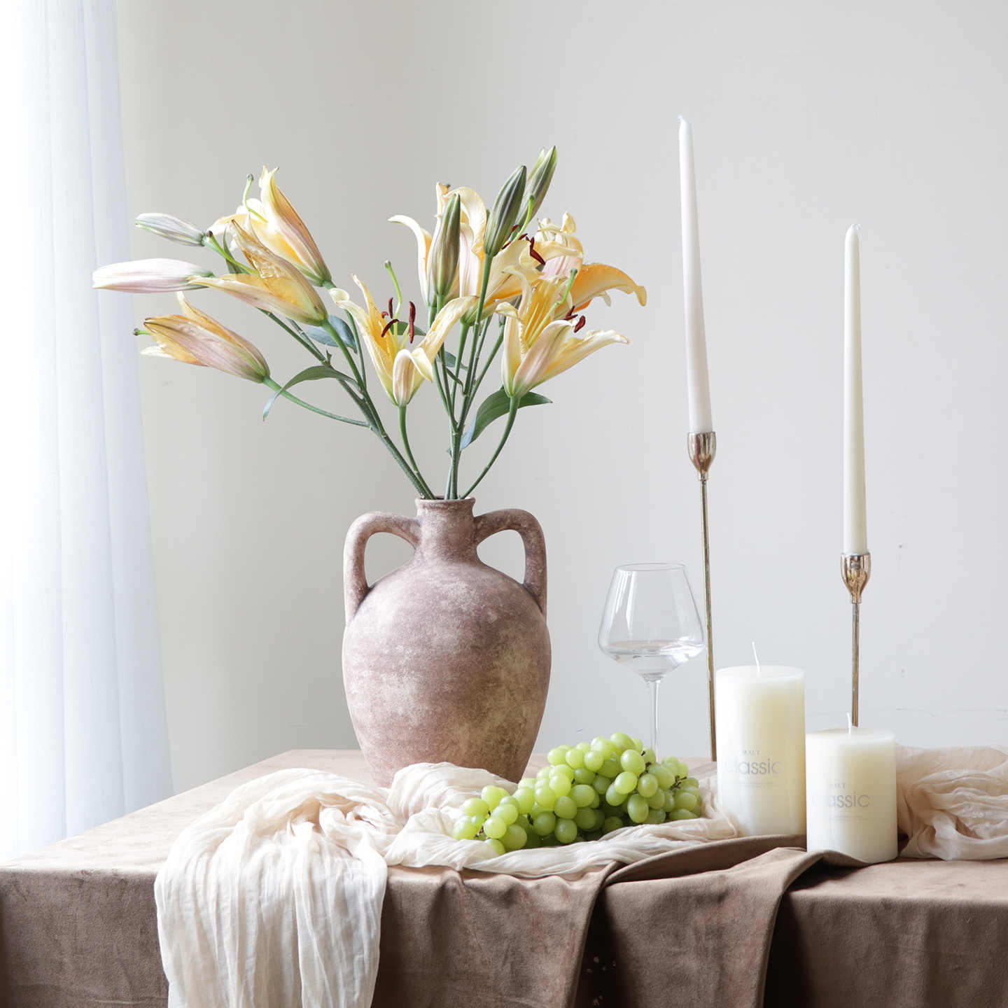 Wabi‑Sabi Ceramic Pot Vase – Minimalist Asian Home Decor