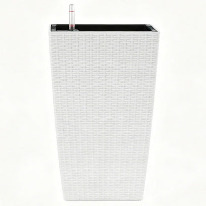 Square Large Planter With Automatic Watering System For Home And Garden (Set of 2) - White
