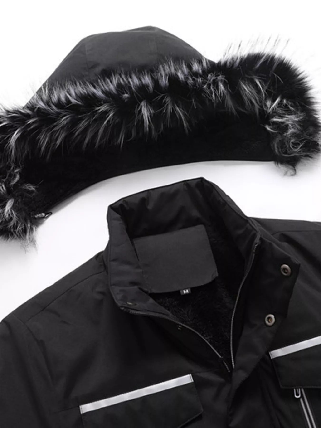 Men's Plus Size Fur Hooded Winter Parka Coat